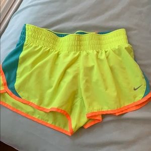 Nike Dri-Fit neon running shorts